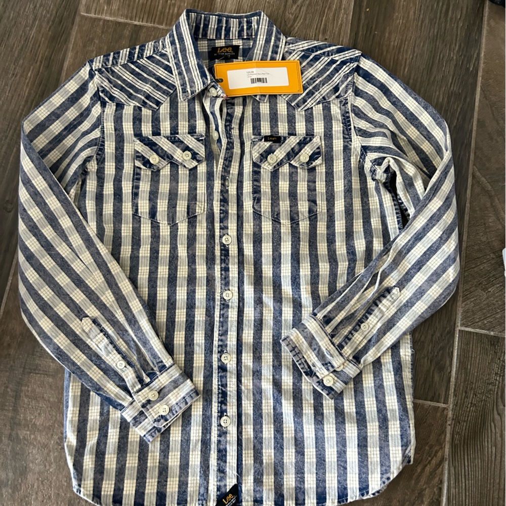 Denim Plaid Collared Shirt